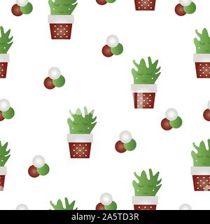 seamless pattern with cactus flowers vector Stock Vector