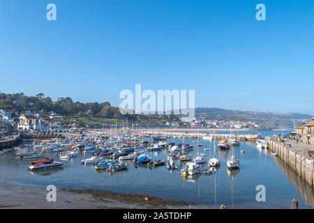 Lyme Regis.Dorset.United Kingdom.August 25th 2019.View of Lyme Regis on a bank holiday weekend Stock Photo