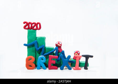 Brexit Graph made from Play Clay. Abstract composition. Currencies value after Brexit. Stock Photo