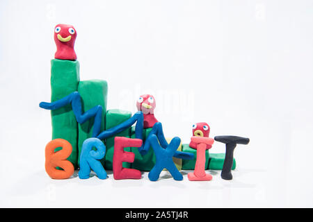 Brexit Graph made from Play Clay. Abstract composition. Currencies value after Brexit. Stock Photo