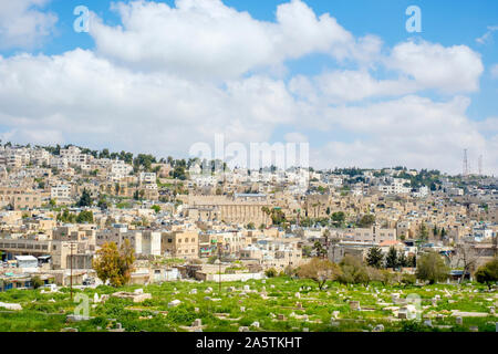 Muslim cemetery in old town, Hebron (al-Khalil), West Bank, Palestine. Stock Photo