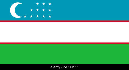 Nationalfahne, Flagge von Usbekistan, Zentralsien, Asien Stock Photo