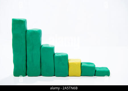Growing business concept. Graph of success in 2020 year. Graph Bars made from Play Clay. Stock Photo
