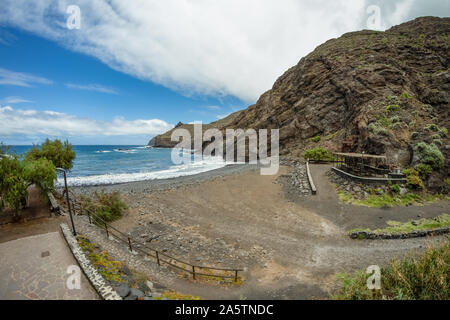 Playa De Caleta the north-eastern part of La Gomera island. Favorite vacation spot of local residents of Hermigua and Santa Catalina as well as touris Stock Photo