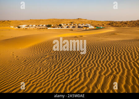 Looking down on Rawla Resort / Camp in the Thar Desert, Rajasthan, India. Stock Photo