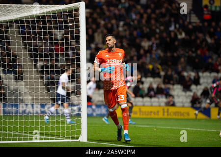 PRESTON, ENGLAND. OCTOBER 22ND Kiko Casilla of Leeds United during the Sky Bet Championship match between Preston North End and Leeds United at Deepdale, Preston on Tuesday 22nd October 2019. (Credit: Pat Scaasi | MI News) Editorial Use Only. Credit: MI News & Sport /Alamy Live News Stock Photo