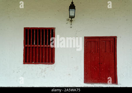 Izamal, Yucatan, Mexico: November 24, 2007: Architectural detail of Izamal convent. Stock Photo