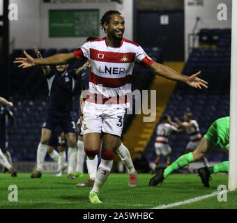 Southend, UK. 22nd Oct, 2019. SOUTHEND UNITED KINDOM. OCTOBER 22 Kwame Thomas of Doncaster Rovers celebrating his goal during English Sky Bet League One between Southend United and Doncaster Rovers at Roots Hall Stadium, Southend, England on 22 October 2019 Credit: Action Foto Sport/Alamy Live News Stock Photo