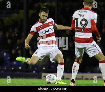 Southend, UK. 22nd Oct, 2019. SOUTHEND UNITED KINDOM. OCTOBER 22 Ben Whiteman of Doncaster Rovers scoring his goal during English Sky Bet League One between Southend United and Doncaster Rovers at Roots Hall Stadium, Southend, England on 22 October 2019 Credit: Action Foto Sport/Alamy Live News Stock Photo