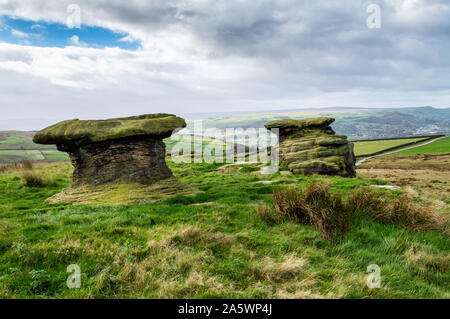 The Doubler Stones. Ilkley moor. Yorkshire Stock Photo