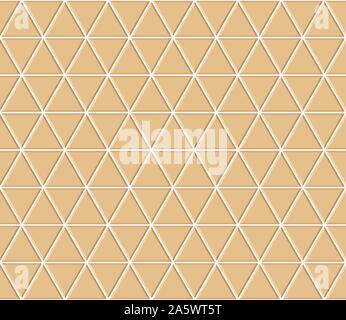 Abstract seamless triangle pattern. Light orange ceramic floor tiles. Design geometric mosaic texture for kitchen room, vector illustration Stock Vector
