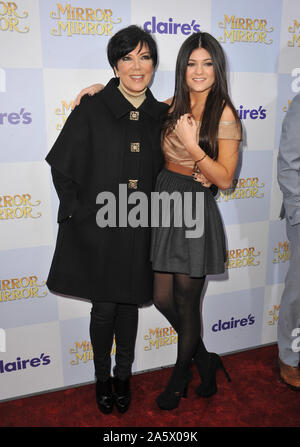 LOS ANGELES, CA. March 18, 2012: Kris Jenner & daughter Kylie Jenner at the world premiere of 'Mirror Mirror' at Grauman's Chinese Theatre, Hollywood. © 2012 Paul Smith / Featureflash Stock Photo