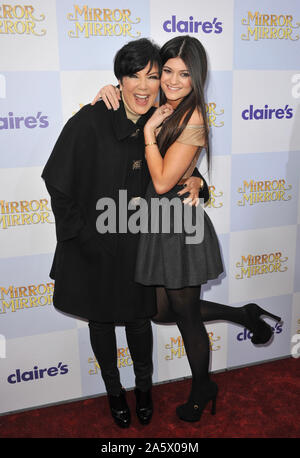 LOS ANGELES, CA. March 18, 2012: Kris Jenner & daughter Kylie Jenner at the world premiere of 'Mirror Mirror' at Grauman's Chinese Theatre, Hollywood. © 2012 Paul Smith / Featureflash Stock Photo