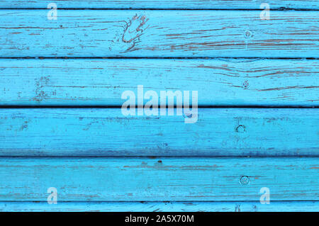 The surface of the nailed boards painted in blue. Background picture Stock Photo