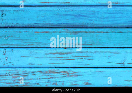 The surface of the nailed boards painted in blue. Background picture Stock Photo