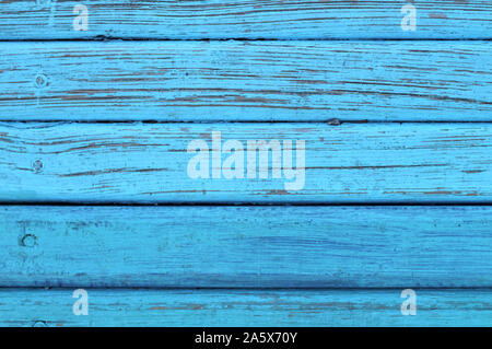 The surface of the nailed boards painted in blue. Background picture Stock Photo