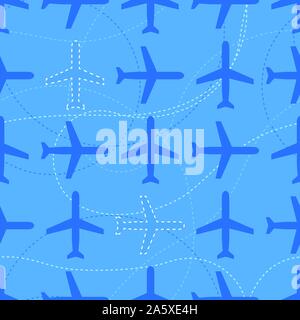 Flat styled seamless pattern with missing planes Stock Vector