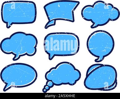 Vintage speech bubbles on the cardboard Stock Vector