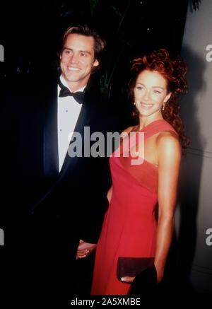 Beverly Hills, California, USA 2nd March 1995 Actor Jim Carrey and actress Lauren Holly attend the 23rd Annual American Film Institute (AFI) Lifetime Achievement Award Salute to Steven Spielberg on March 2, 1995 at the Beverly Hilton Hotel in Beverly Hills, California, USA. Photo by Barry King/Alamy Stock Photo Stock Photo