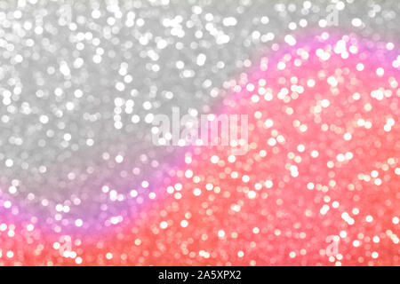 Sparkling trend coral and silver abstract background. Stock Photo