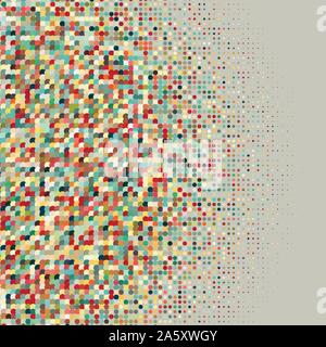 Flat colored ornament with retro halftone dots Stock Vector