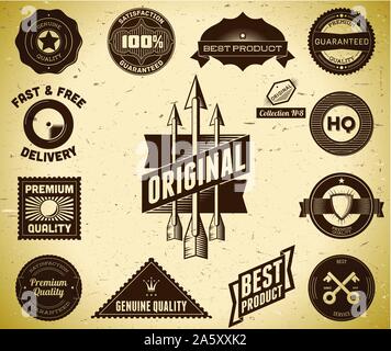 Vintage labels. Collection 8 Stock Vector