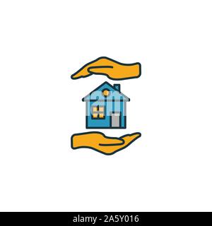 House Insurance icon set. Four elements in diferent styles from insurance icons collection. Creative house insurance icons filled, outline, colored Stock Vector