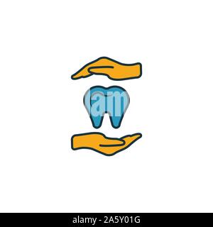 Dental Insurance icon set. Four elements in diferent styles from insurance icons collection. Creative dental insurance icons filled, outline, colored Stock Vector