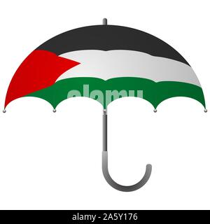 Palestine flag umbrella. Social security concept. National flag of Palestine  illustration Stock Photo