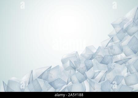 Transparent ice heap. Vector illustration. Realistic texture. Stock Vector