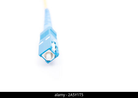 Fiber optic cables for network isolated on white background Stock Photo