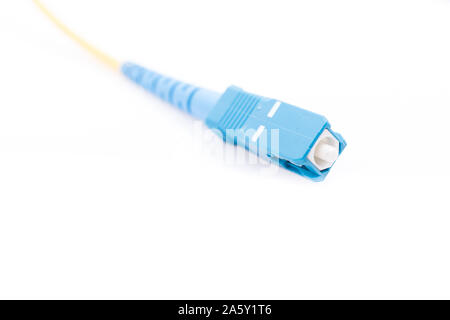 Fiber optic cables for network isolated on white background Stock Photo