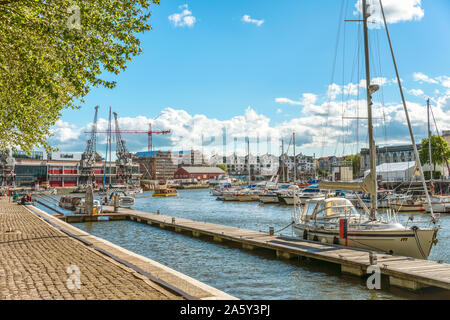 Marina at the Millenium Square Landing in the Floating Harbour of Bristol, Somerset, England, UK Stock Photo