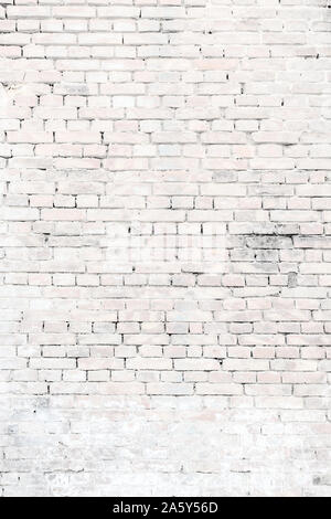 Loft styled white brick wall background Stock Photo