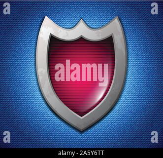 Shield label on jeans Stock Vector