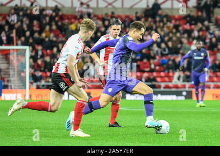 22nd October 2019, Stadium Of Light, Sunderland, England; Sky Bet League 1, Sunderland v Tranmere Rovers : Kieron Morris of Tranmere Rovers in action Credit: Iam Burn/News Images Stock Photo