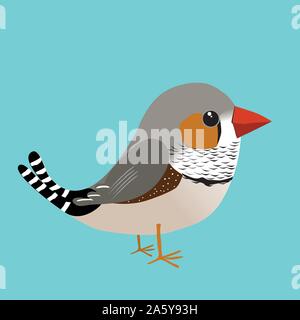 An illustration of a cute male zebra finch Stock Vector