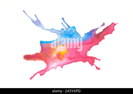 Abstract art watercolor splash watercolor drop on over white background Stock Photo