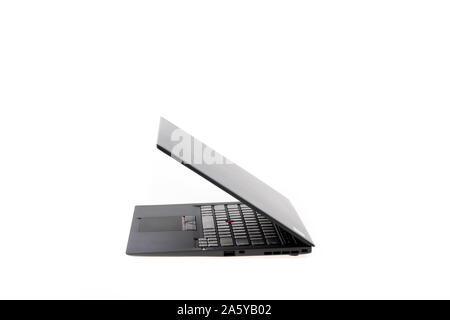 Black laptop isolate on over white background Stock Photo