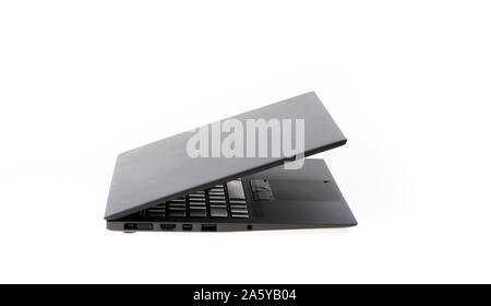 Black laptop isolate on over white background Stock Photo