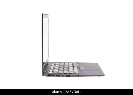 Black laptop isolate on over white background Stock Photo