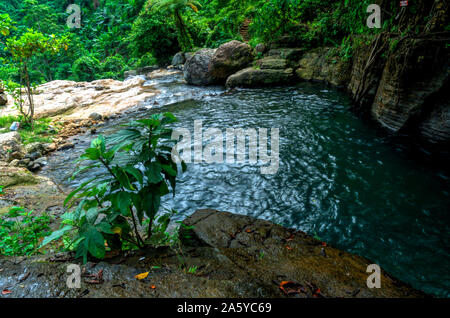 Waterfall In Forest | Coban Tundo, Malang, East Java, Indonesia Stock Photo