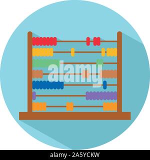 Icon of an abacus in flat style. Vector illustration. School and maths concept. Stock Vector