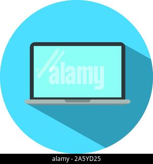 Icon of a laptop in flat style. Vector illustration. Stock Vector