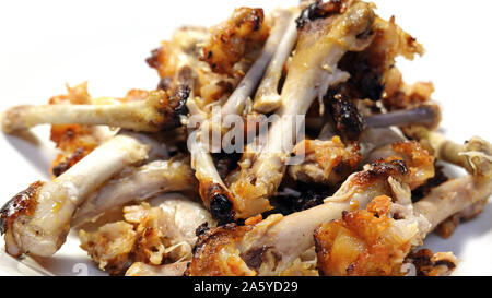 Picture of Bones and leftovers after eating fried chicken wings Stock Photo - Alamy