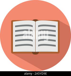 Icon of an open book in flat style. Vector illustration. School concept. Stock Vector