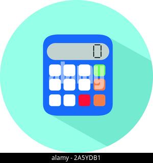 Icon of a calculator in flat style. Vector illustration. School and maths concept. Stock Vector