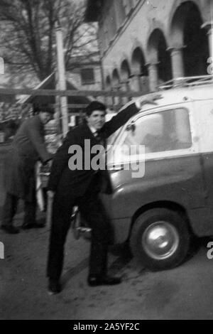 Italy, young migrants from Sicily to northern Italy, 60's Stock Photo