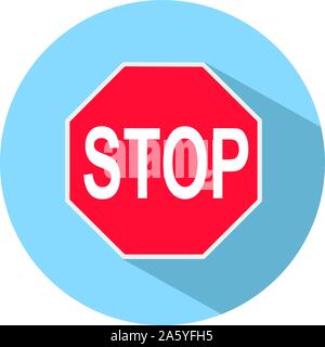 Icon of a STOP sign in flat style. Vector illustration. Stock Vector