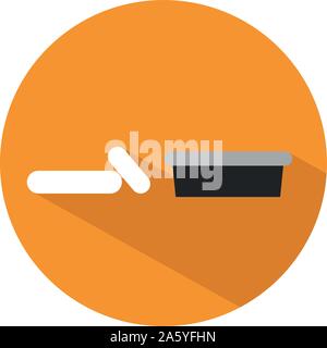 Icon of chalks and eraser or board rubber in flat style. Vector illustration. School concept. Stock Vector